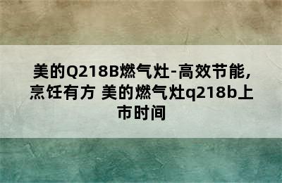 美的Q218B燃气灶-高效节能,烹饪有方 美的燃气灶q218b上市时间